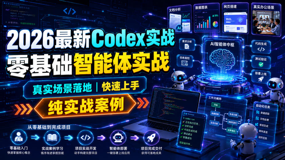 2026最新Codex实战零基础智能体实战,真实场景落地,快速上手,纯实战案例-离锋创库