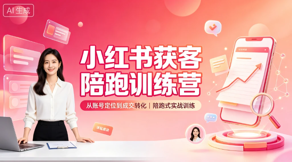 【精】小红书获客陪跑训练营,从账号定位到成交转化,陪跑式实战训练-离锋创库