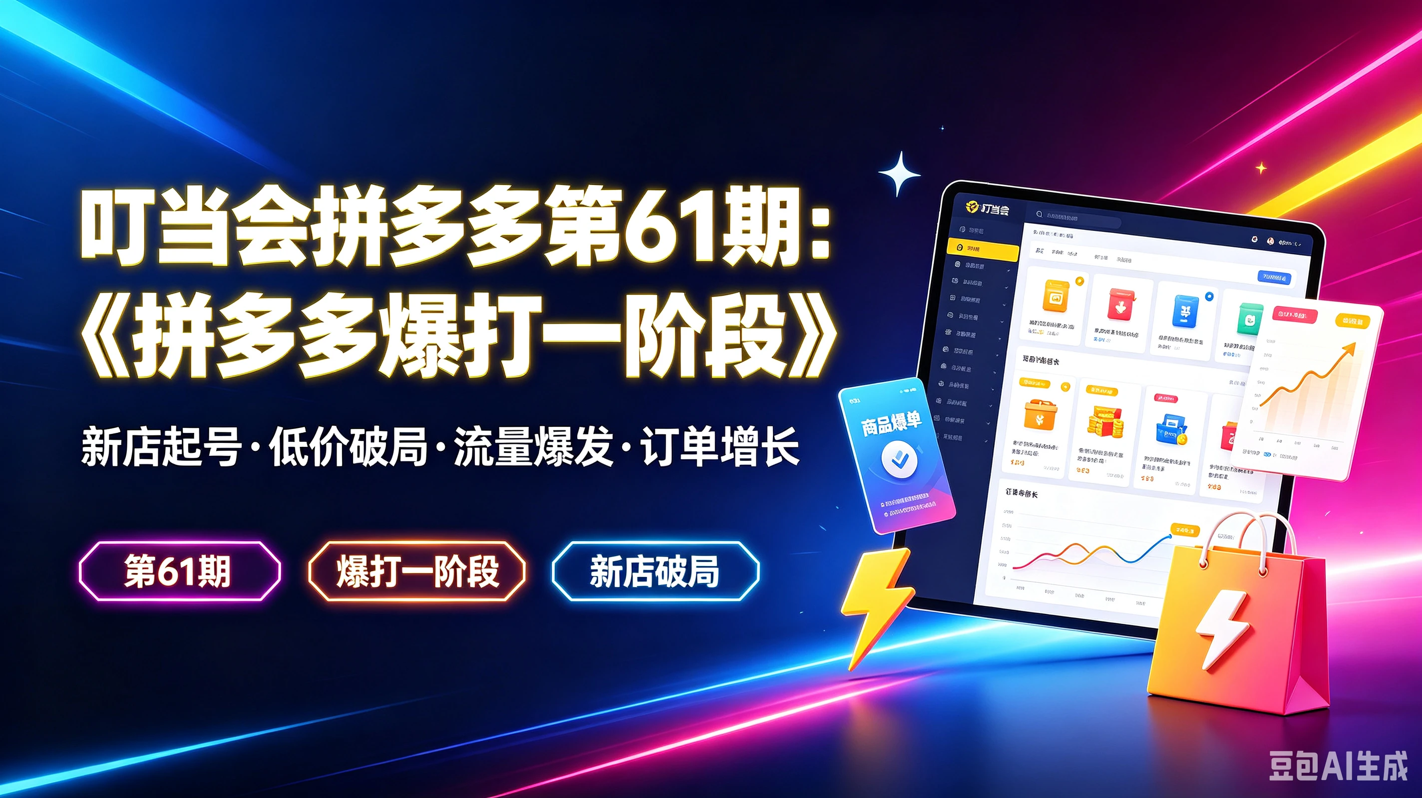 【精】叮当会拼多多第61期:《拼多多爆打一阶段》新店起号·低价破局·流量爆发·订单增长,第61期、爆打一阶段、新店破局 【精】叮当会拼多多第61期:《拼多多爆打一阶段》新店起号·低价破局·流量爆发·订单增长,第61期、爆打一阶段、新店破局