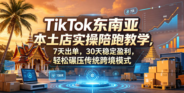 【精】TikTok东南亚本土店实操陪跑教学,7天出单,30天稳定盈利,轻松碾压传统跨境模式-离锋创库