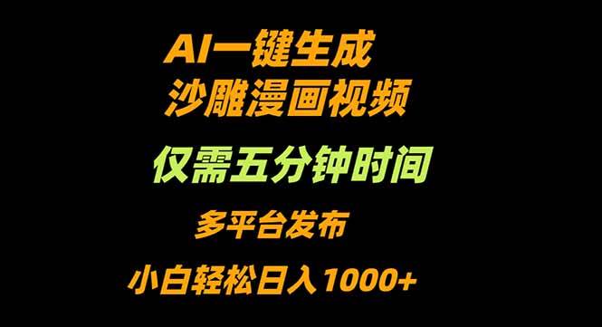 (16320期)AI一键生成沙雕动漫视频,只需5分钟,小白轻松日入1000+-离锋创库