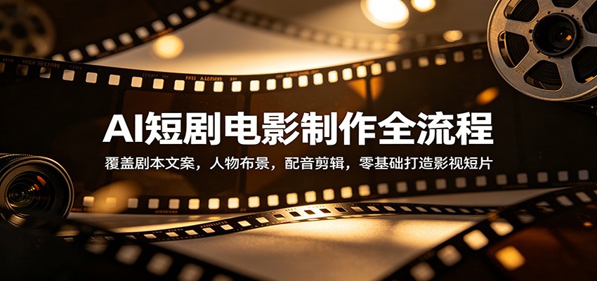 AI短剧电影制作全流程：覆盖剧本文案，人物布景，配音剪辑，零基础打造影视短片-离锋创库