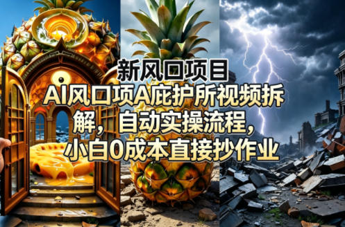 新风口项目AI庇护所视频拆解，自动实操流程，小白0成本直接抄作业-离锋创库