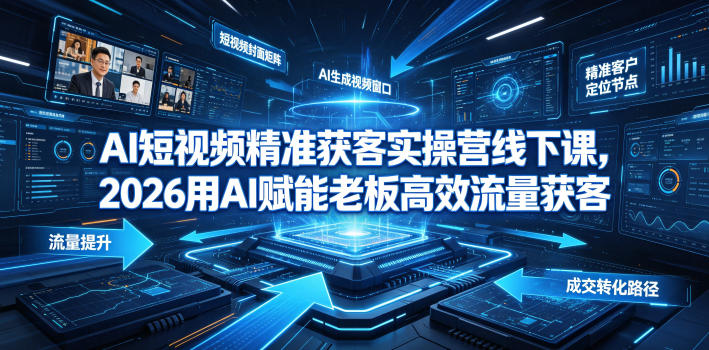 AI短视频精准获客实操营6月10-14号线下课，2026用AI赋能老板高效流量获客-离锋创库