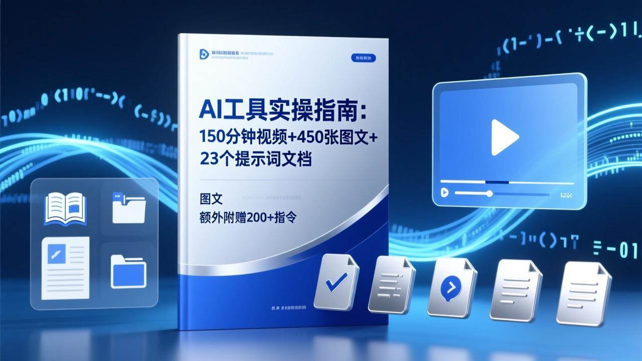 （17504期）AI工具实操指南：150分钟视频+450张图文+23个提示词文档，额外附赠200+指令-离锋创库