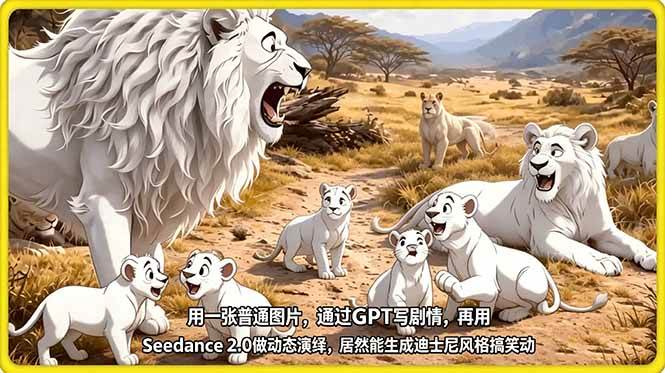 （18137期）用一张普通图片，通过GPT写剧情，再用Seedance 2.0做动态演绎，居然能生成迪士尼风格搞笑动画-离锋创库