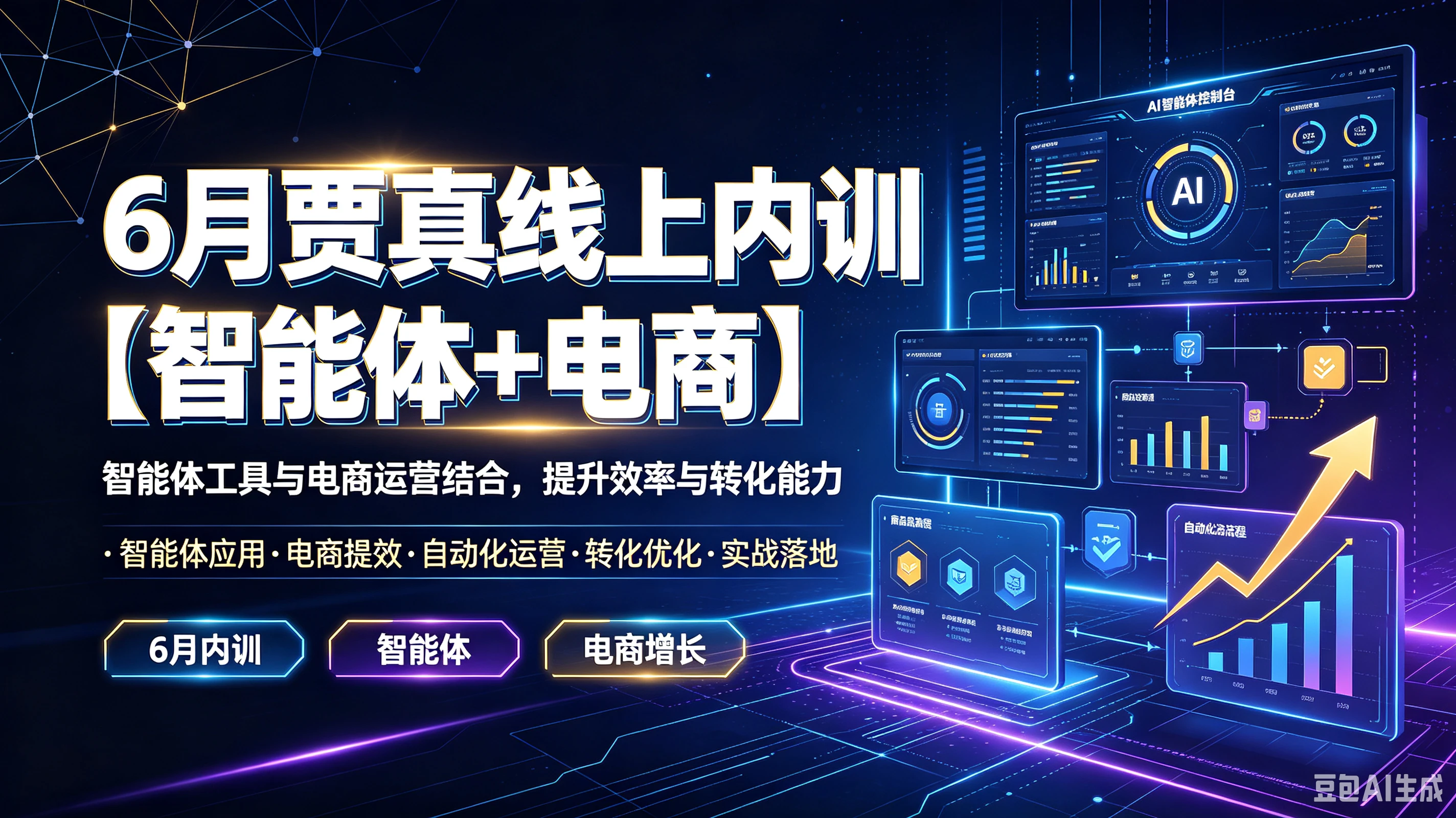 【精】6月贾真线上内训【智能体+电商】智能体工具与电商运营结合，提升效率与转化能力，智能体应用、电商提效、自动化运营、转化优化、实战落地-离锋创库