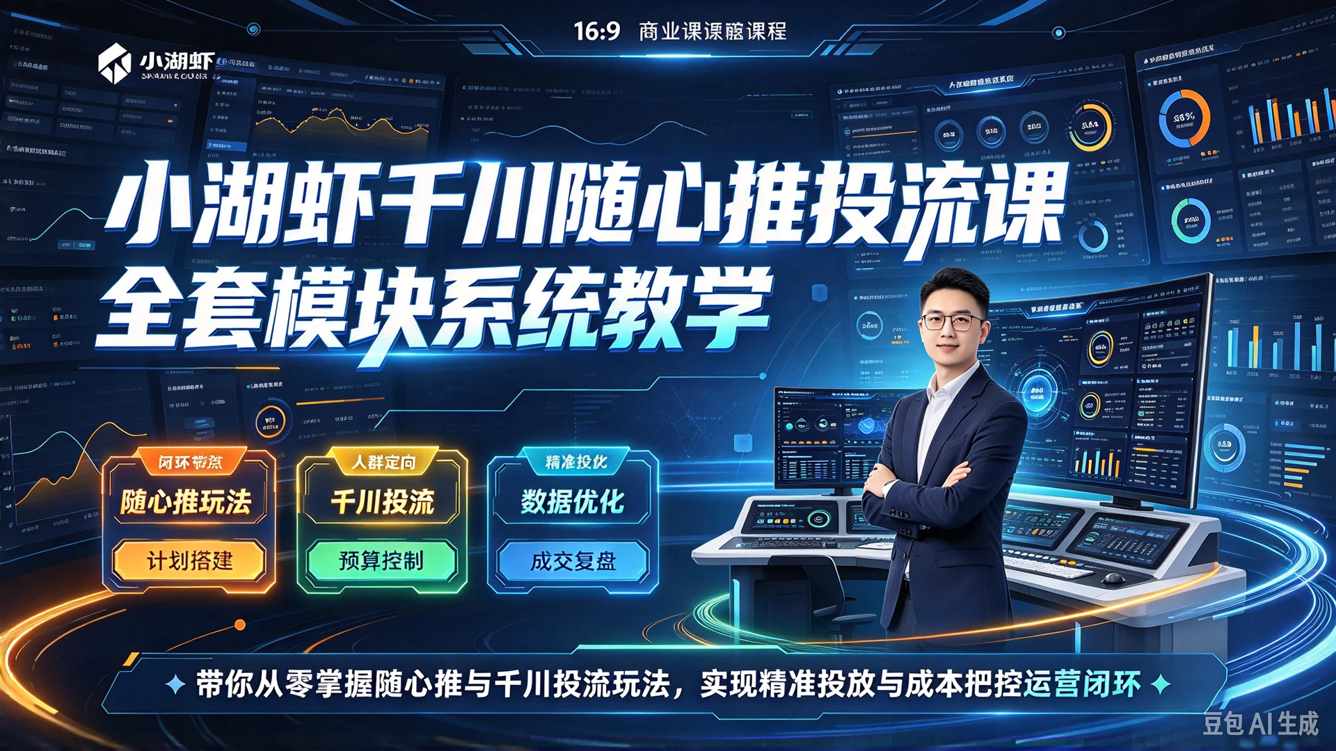【精】小湖虾千川随心推投流课,全套模块系统教学,带你从零掌握随心推与千川投流玩法,实现精准投放与成本把控运营闭环-离锋创库