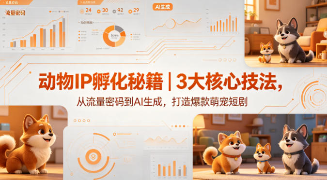 动物IP孵化秘籍｜3大核心技法，从流量密码到AI生成，打造爆款萌宠短剧-离锋创库