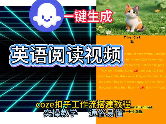 Coze工作流一键生成少儿英语阅读短视频，从0到1演示搭建过程，实操教学，小白也可以学会，搭建自己的AI智能体-离锋创库