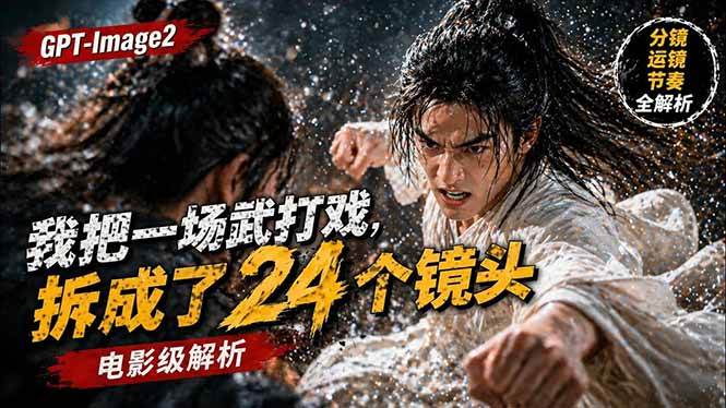 （18212期）用GPT-Image2，把一段武打对决拆成24个连续镜头，从人物建立、动作衔接、运镜节奏，到情绪爆发-离锋创库