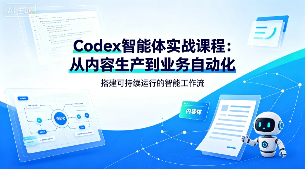 【精】Codex智能体实战课程：从内容生产到业务自动化，搭建可持续运行的智能工作流-离锋创库