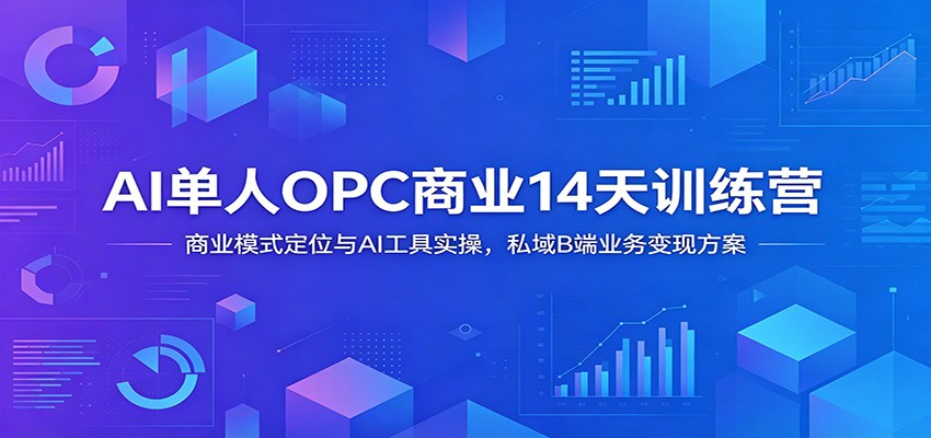 AI单人OPC商业14天训练营：商业模式定位与AI工具实操，私域B端业务变现方案-离锋创库