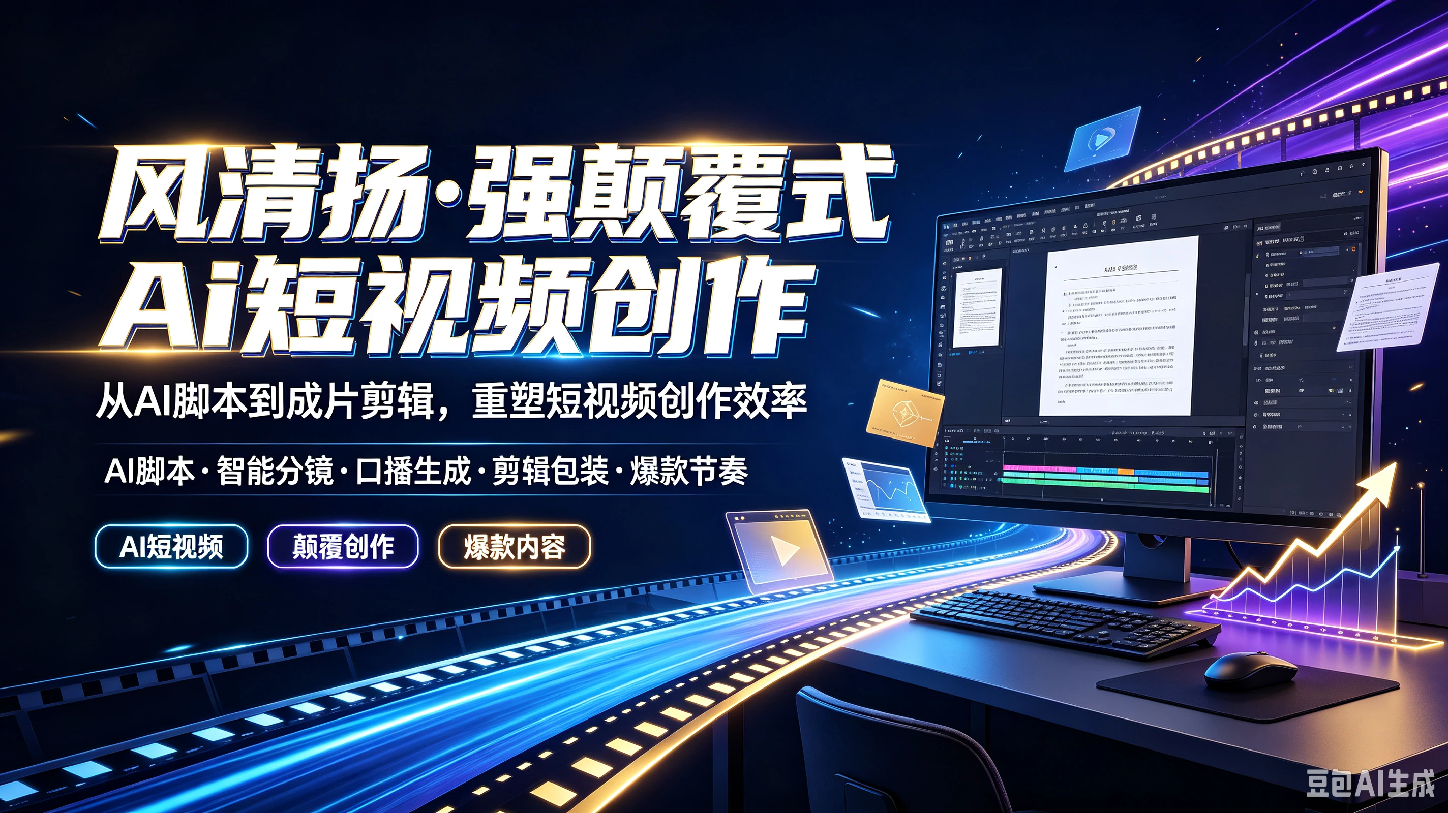 【精】风清扬·强颠覆式Ai短视频创作,从AI脚本到成片剪辑,重塑短视频创作效率,AI脚本、智能分镜、口播生成、剪辑包装、爆款节奏 【精】风清扬·强颠覆式Ai短视频创作,从AI脚本到成片剪辑,重塑短视频创作效率,AI脚本、智能分镜、口播生成、剪辑包装、爆款节奏