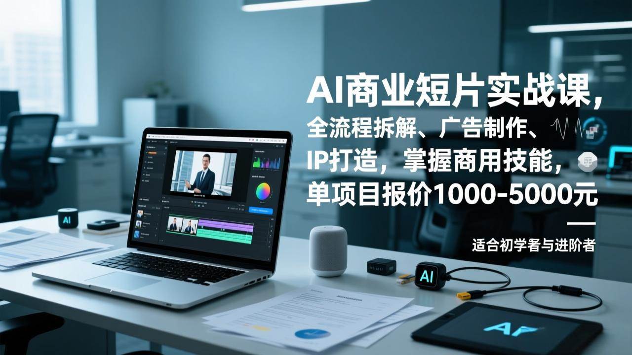 （17050期）AI商业短片实战课，全流程拆解、广告制作、IP打造，掌握商用技能，单项目报价1000-5000元-离锋创库