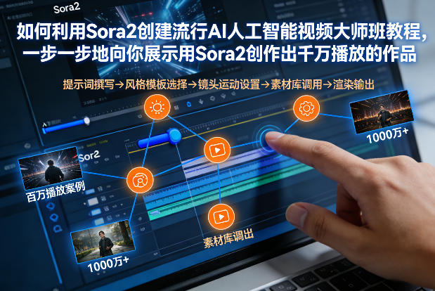 如何利用Sora2创建流行AI人工智能视频大师班，一步一步地向你展示用Sora2创作出千万播放的作品-离锋创库