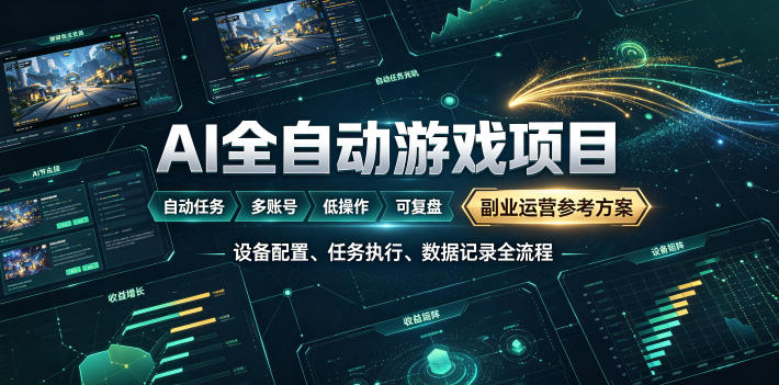 AI全自动游戏躺賺副业:日入几百,稳定运行三年的项目!【揭秘】-离锋创库