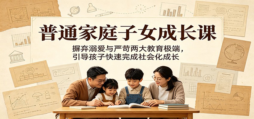 普通家庭子女成长课:摒弃溺爱与严苛两大教育极端,引导孩子快速完成社会化成长-离锋创库