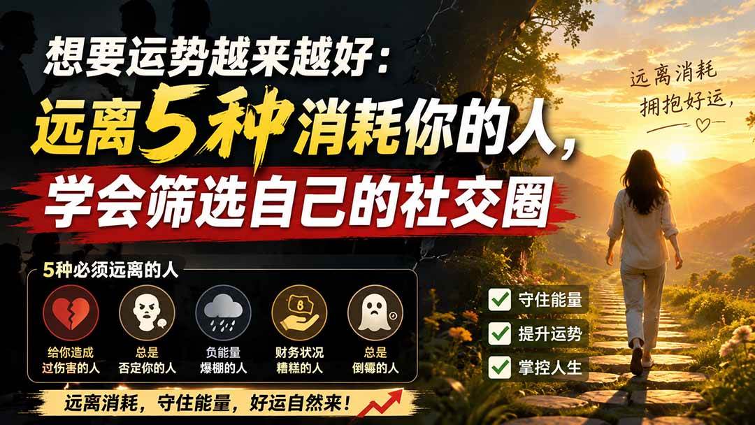 （19965期）付费文章：想要运势越来越好：远离5种消耗你的人，学会筛选自己的社交圈-离锋创库