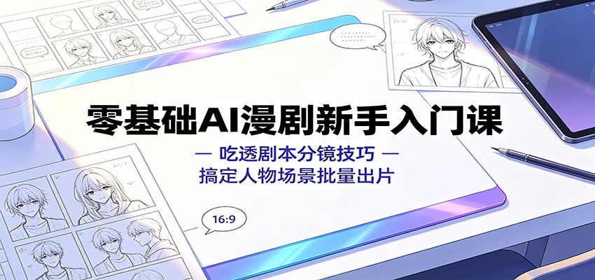 零基础AI漫剧新手入门课:吃透剧本分镜技巧,搞定人物场景批量出片-离锋创库