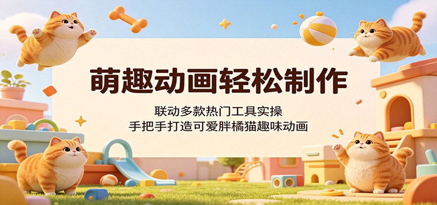 萌趣动画轻松制作，联动多款热门工具实操，手把手打造可爱胖橘猫趣味动画-离锋创库