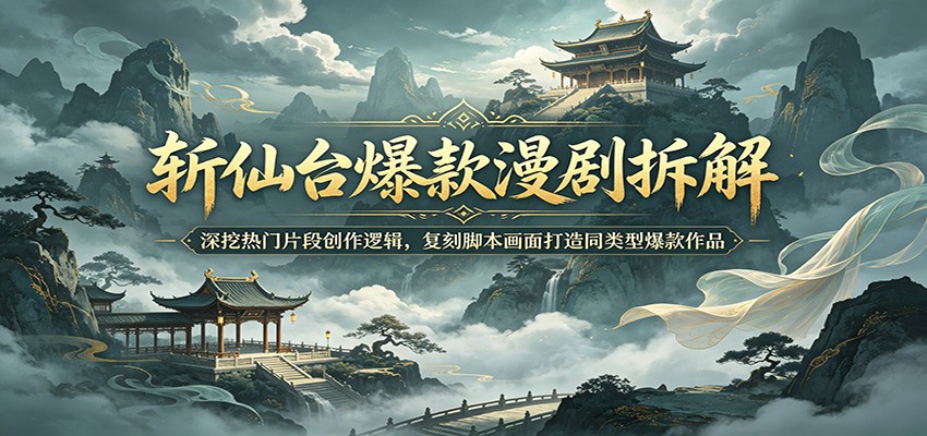斩仙台爆款漫剧拆解:深挖热门片段创作逻辑,复刻脚本画面打造同类型爆款作品-离锋创库