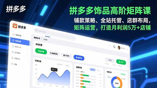 （16915期）拼多多饰品高阶矩阵课，铺款策略、全站托管、店群布局，矩阵运营，打造月利润5万+店铺-离锋创库