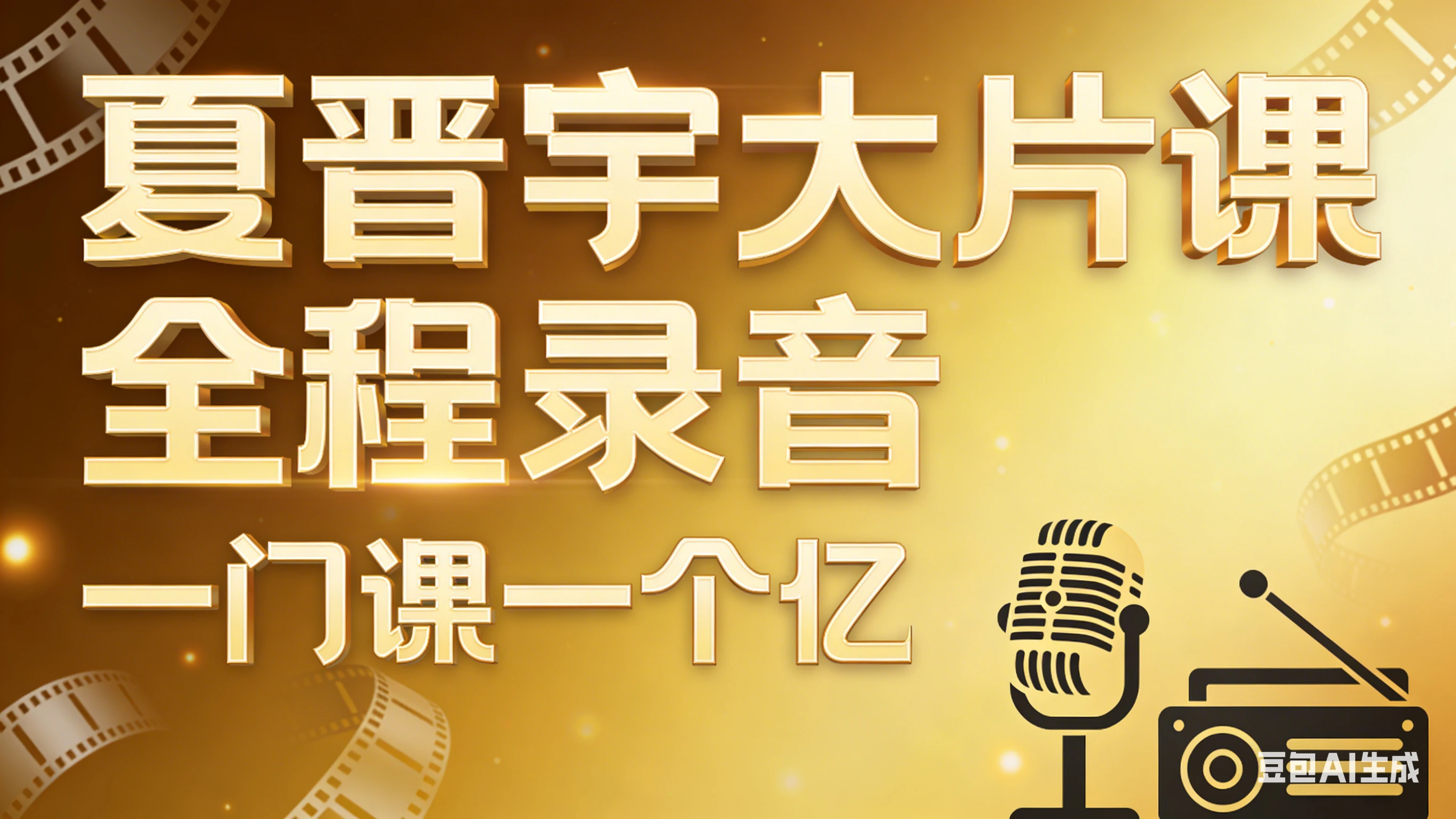 【精】夏晋宇大片课全程录音，一门课一个亿-离锋创库