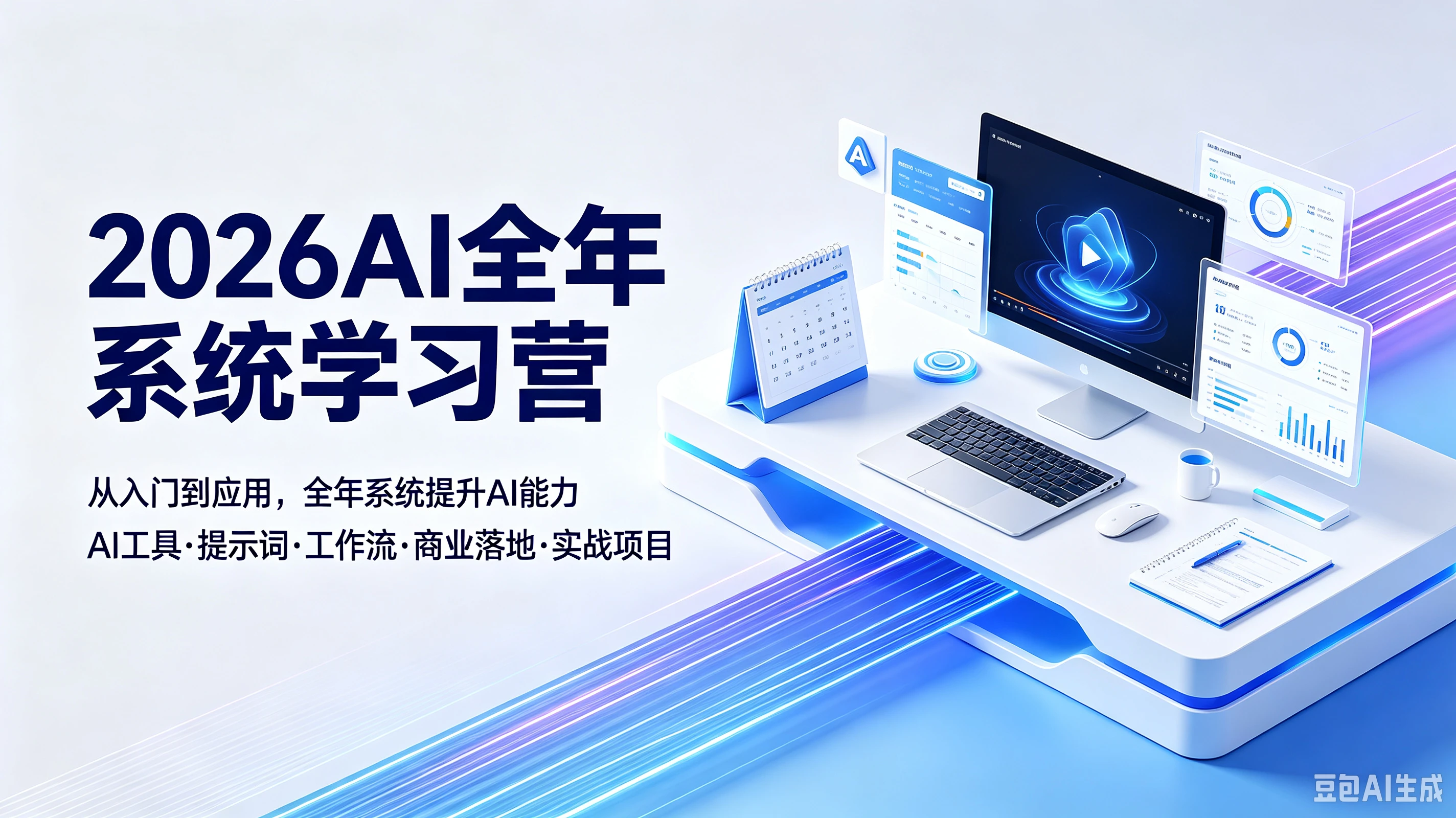 【精】2026AI全年系统学习营从入门到应用，全年系统提升AI能力AI工具·提示词·工作流·商业落地·实战项目-离锋创库