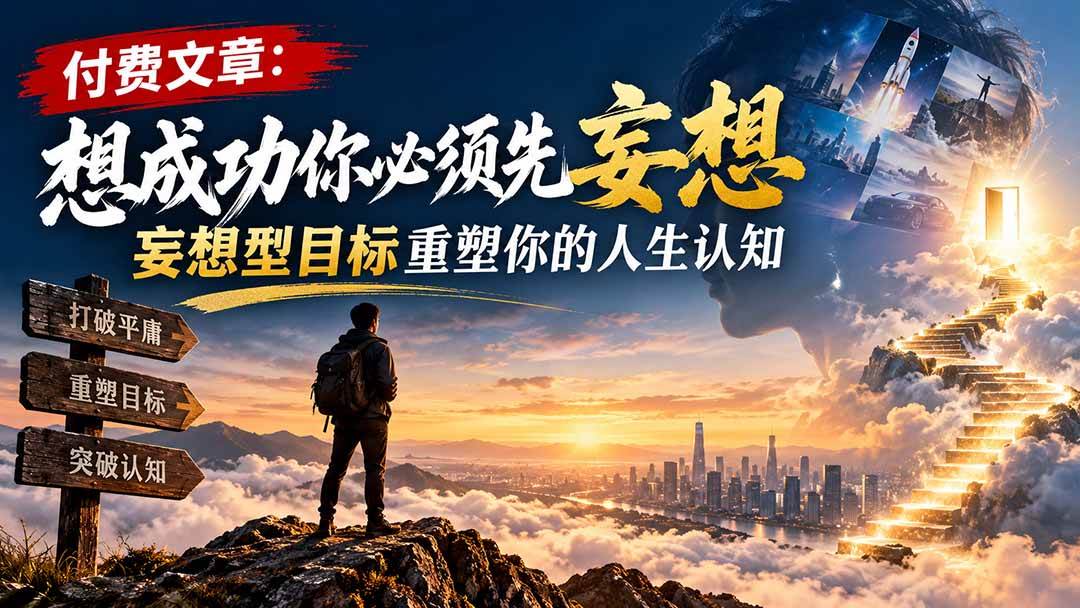 （21078期）付费文章：想成功你必须先妄想，妄想型目标重塑你的人生认知-离锋创库