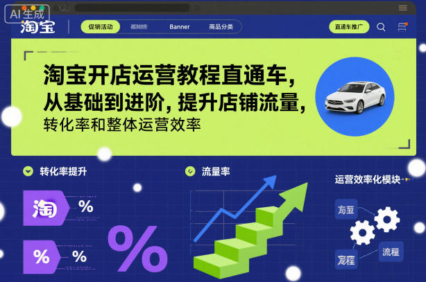 淘宝开店运营教程直通车，从基础到进阶，提升店铺流量，转化率和整体运营效率（更新26年4月10日）-离锋创库