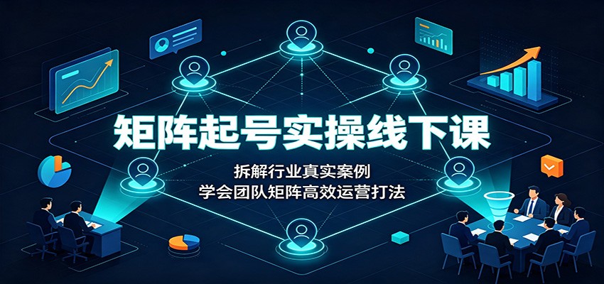 矩阵起号实操线下课：拆解行业真实案例，学会团队矩阵高效运营打法-离锋创库
