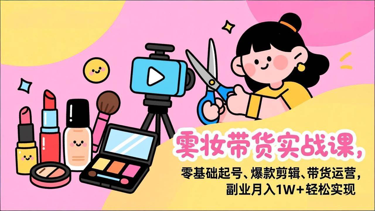 （17189期）美妆带货实战课，零基础起号、爆款剪辑、带货运营，副业月入1W+轻松实现-离锋创库