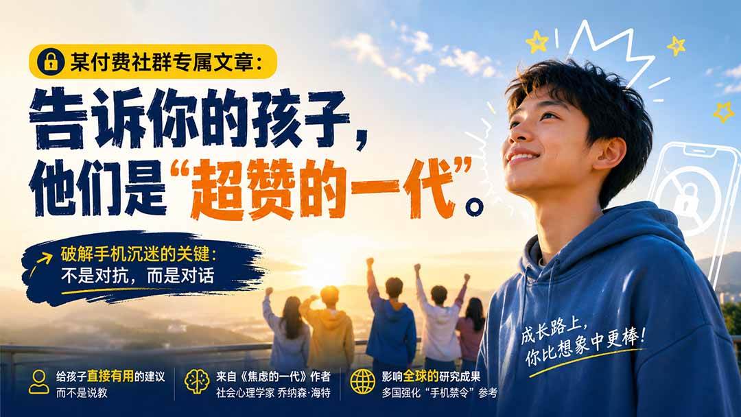 （20222期）某付费社群专属文章：告诉你的孩子，他们是“超赞的一代”。-离锋创库