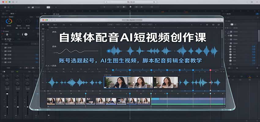 自媒体配音AI短视频创作课:账号选题起号,AI生图生视频,脚本配音剪辑全套教学-离锋创库