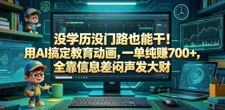 没学历没门路也能干！用AI搞定教育动画，一单纯賺700+，全靠信息差闷声发大财【揭秘】-离锋创库
