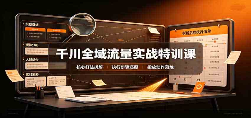 千川全域流量实战特训课：拆解全域投放实操核心打法-离锋创库