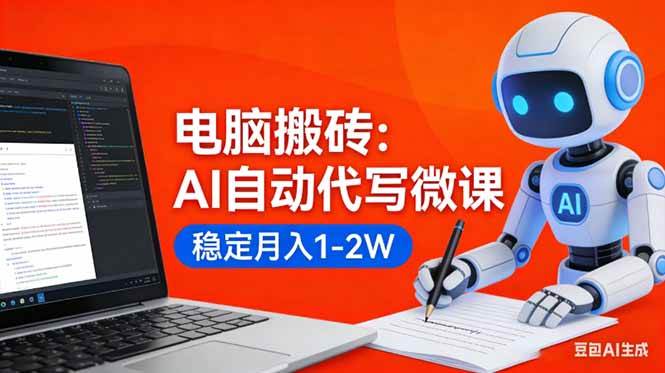 (17582期)电脑搬砖:AI自动代写微课,稳定月入1-2W,提供接单渠道,0门槛小白可做! (17582期)电脑搬砖:AI自动代写微课,稳定月入1-2W,提供接单渠道,0门槛小白可做!
