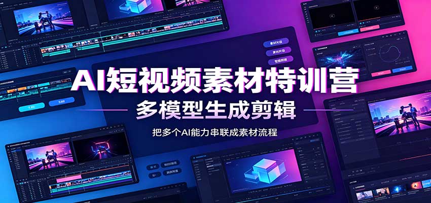 AI短视频素材特训营：Codex本地部署实操，多模型生成剪辑，爆量素材挖掘教学-离锋创库