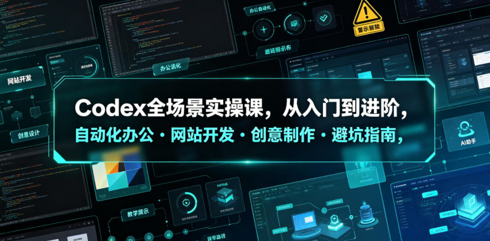 Codex全场景实操课,从入门到进阶,自动化办公・网站开发・创意制作・避坑指南,全流程教学-离锋创库