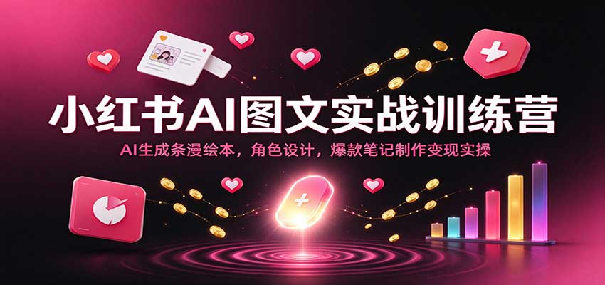 小红书AI图文实战训练营:AI生成条漫绘本,角色设计,爆款笔记制作变现实操-离锋创库