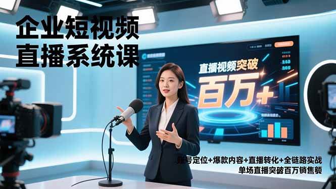 （16878期）企业短视频直播系统课，账号定位+爆款内容+直播转化+全链路实战，单场直播突破百万销售额-离锋创库