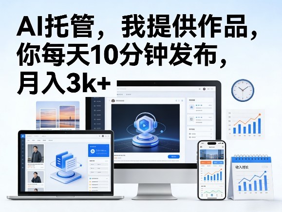 公众号AI托管,我提供作品,你每天10分钟发布,月入3k+【揭秘】-离锋创库