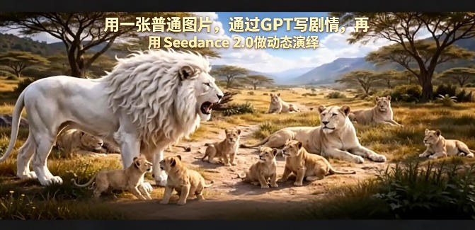 用一张普通图片，通过GPT写剧情，再用Seedance 2.0做动态演绎，居然能生成迪士尼风格搞笑动画-离锋创库