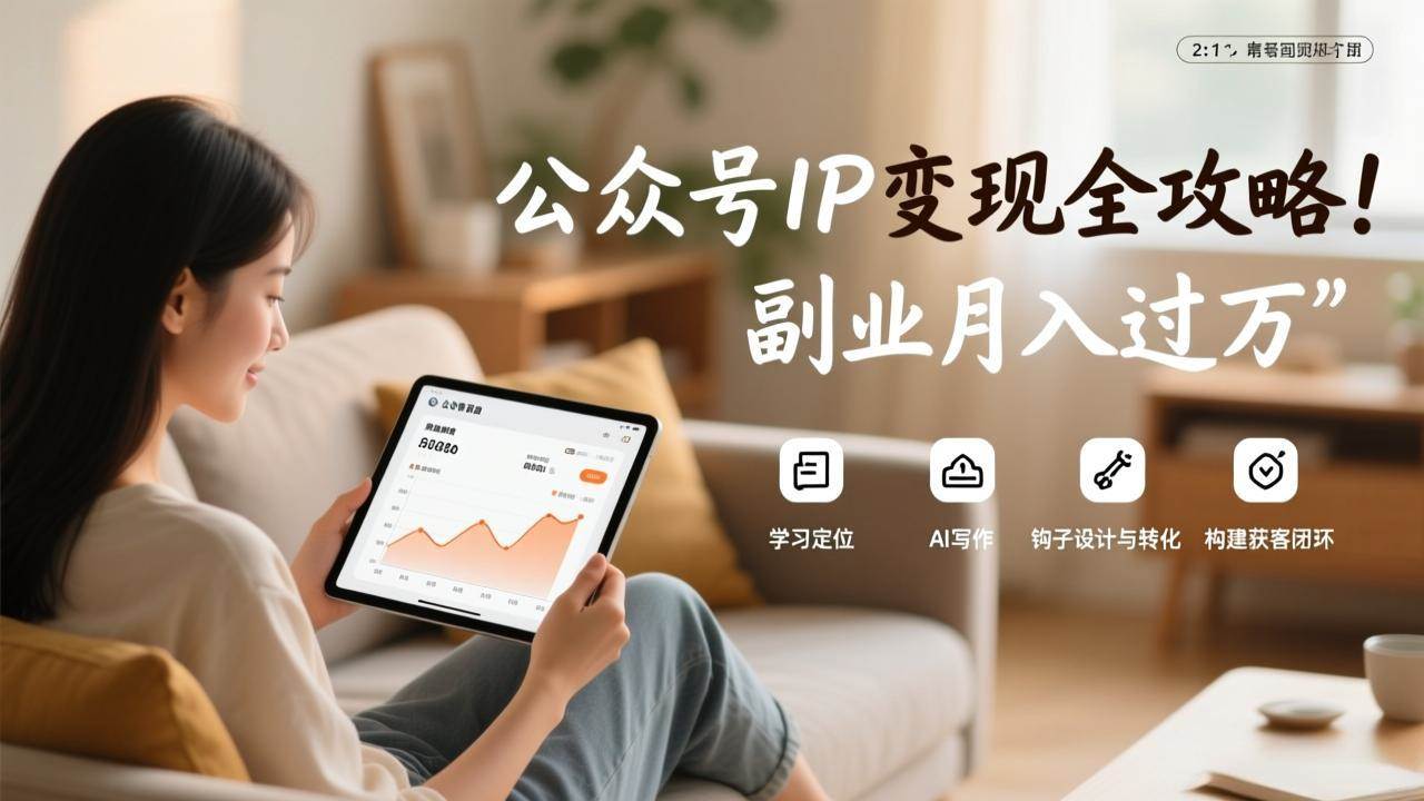 （17275期）公众号IP变现全攻略，学习定位、AI写作、钩子设计与转化，构建获客闭环，副业月入过万-离锋创库