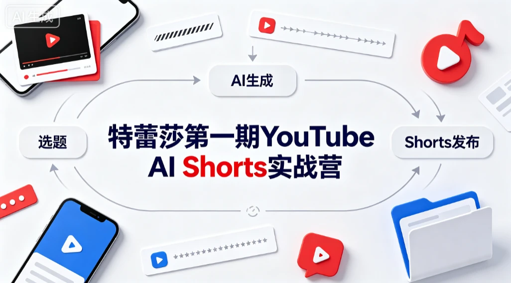 【精】特蕾莎第一期YouTube AI Shorts实战营-离锋创库
