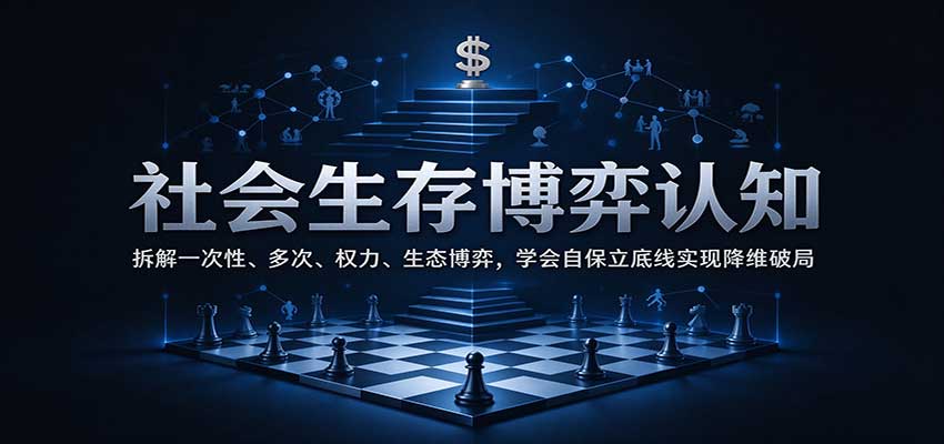 社会生存博弈认知:拆解一次性、多次、权力、生态博弈,学会自保立底线实现降维破局-离锋创库