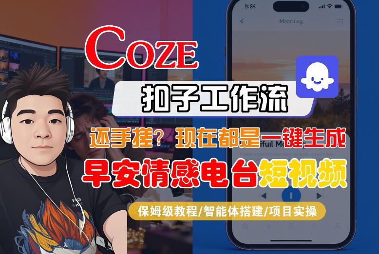 【Coze工作流搭建实操教程】【coze】早安情感电台日签视频还在手动做？用扣子工作流自动生成，省时90%-离锋创库