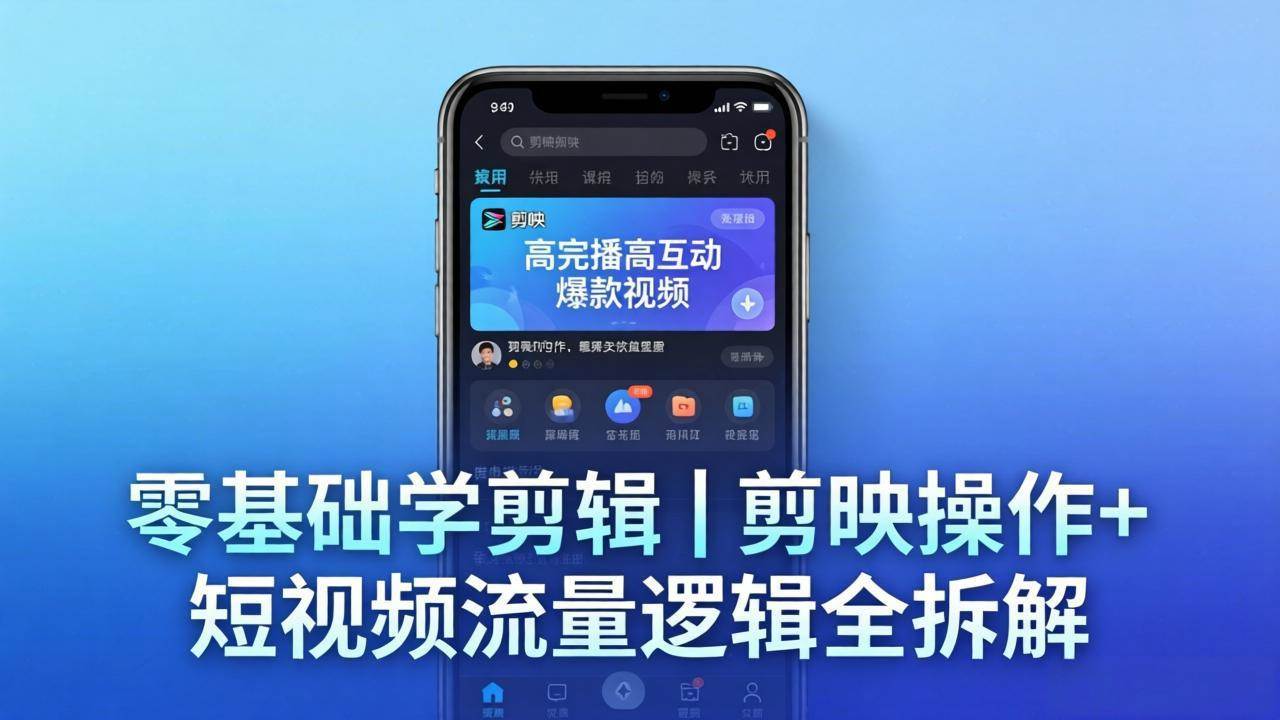 （18117期） 【零基础学剪辑】剪映操作+短视频流量逻辑全拆解｜手把手教你剪出高完播高互动爆款视频-离锋创库