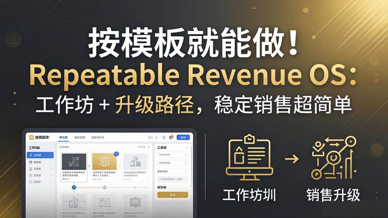 （18085期）按模板就能做！Repeatable Revenue OS：工作坊 + 升级路径，稳定销售超简单-离锋创库